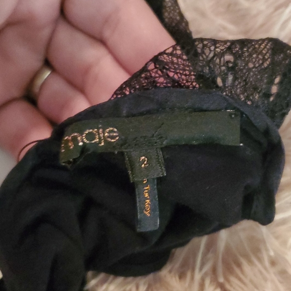 Maje black and black lace double layered t… - Picture 5 of 5
